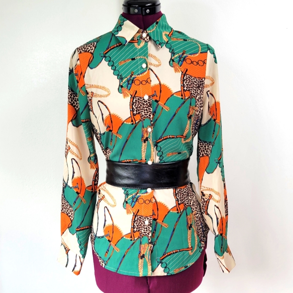 Beulah multi print blouse